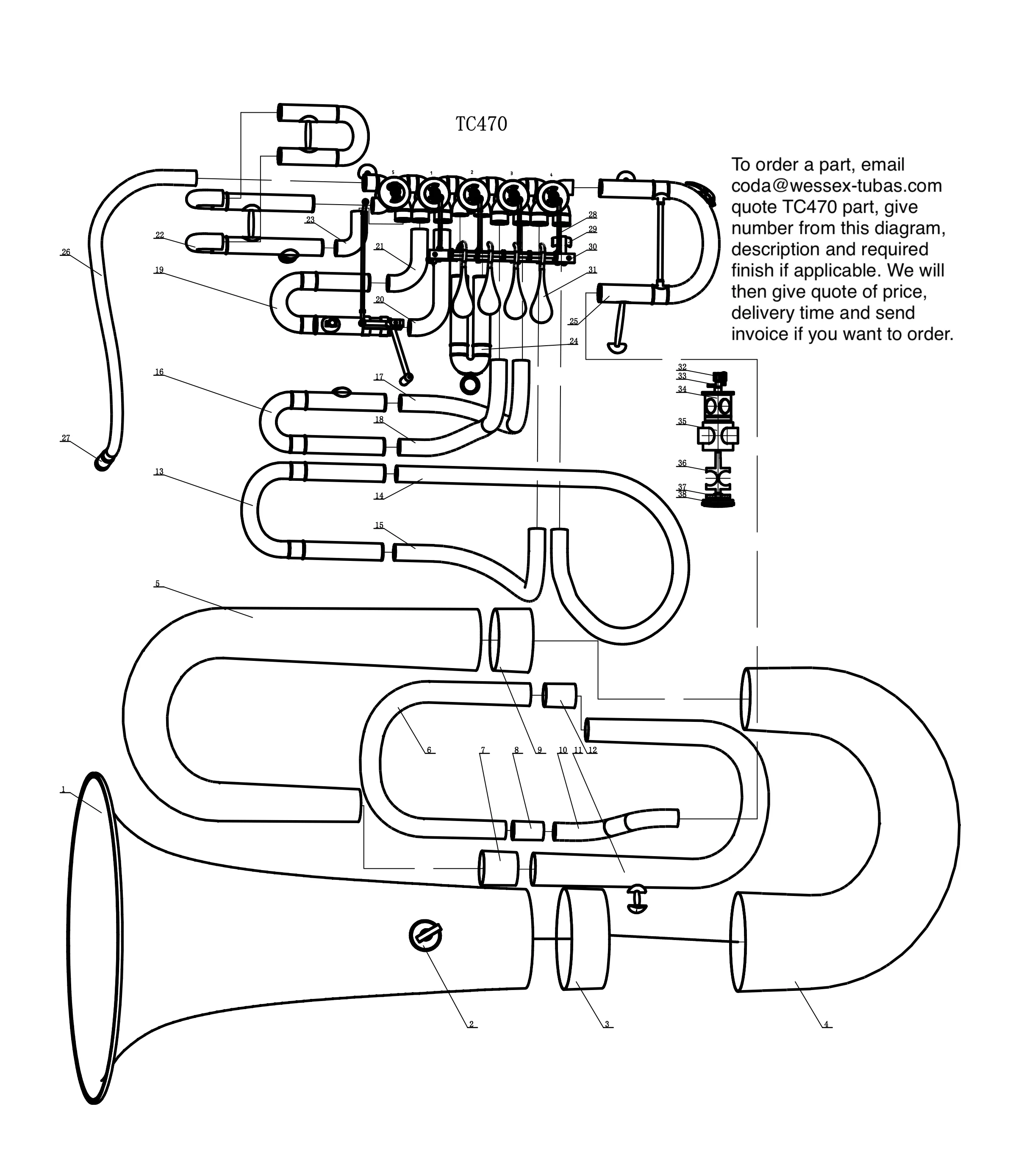 CC 4/4 Rotary Tuba ‘Mahler’ – TC470 - Image 9